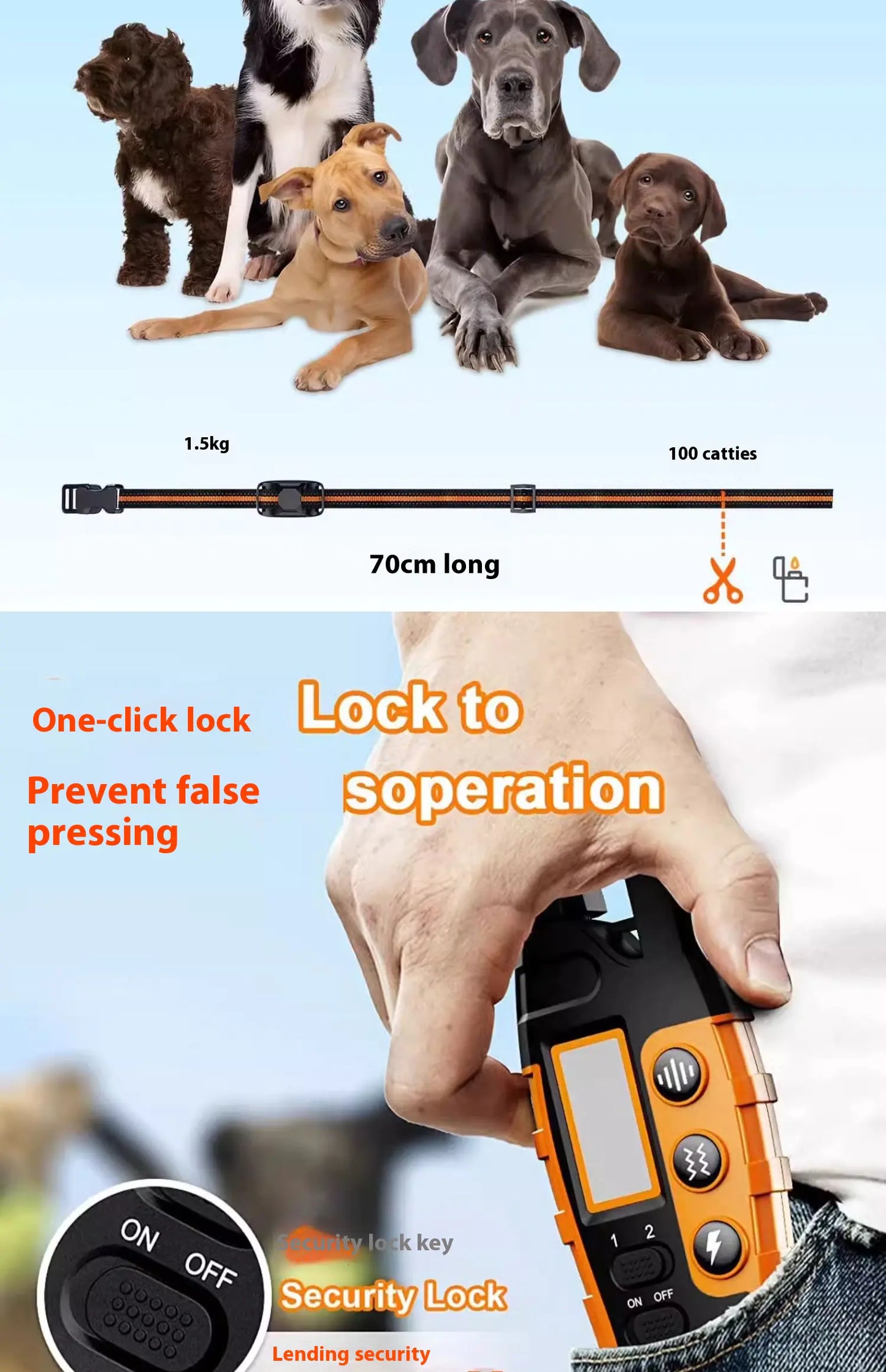 Waterproof Remote Dog Training Collar – 1000m Range, Sound, Vibration & Shock Modes (IP67 Rated)