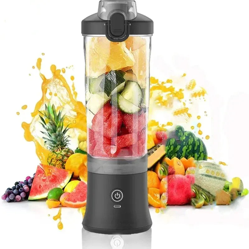 Portable Blender 600ML Electric Juicer – 4000mAh USB Rechargeable Smoothie Maker with 6-Blade Ice Crushing Power