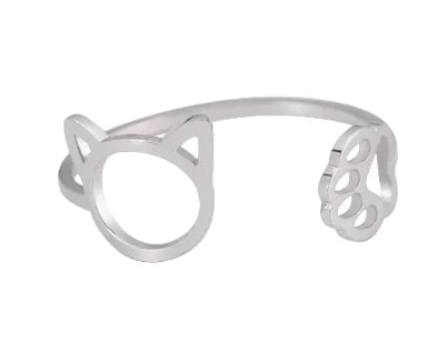 Cute Cat Claw Ring – Stainless Steel Feline-Inspired Fashion Accessory