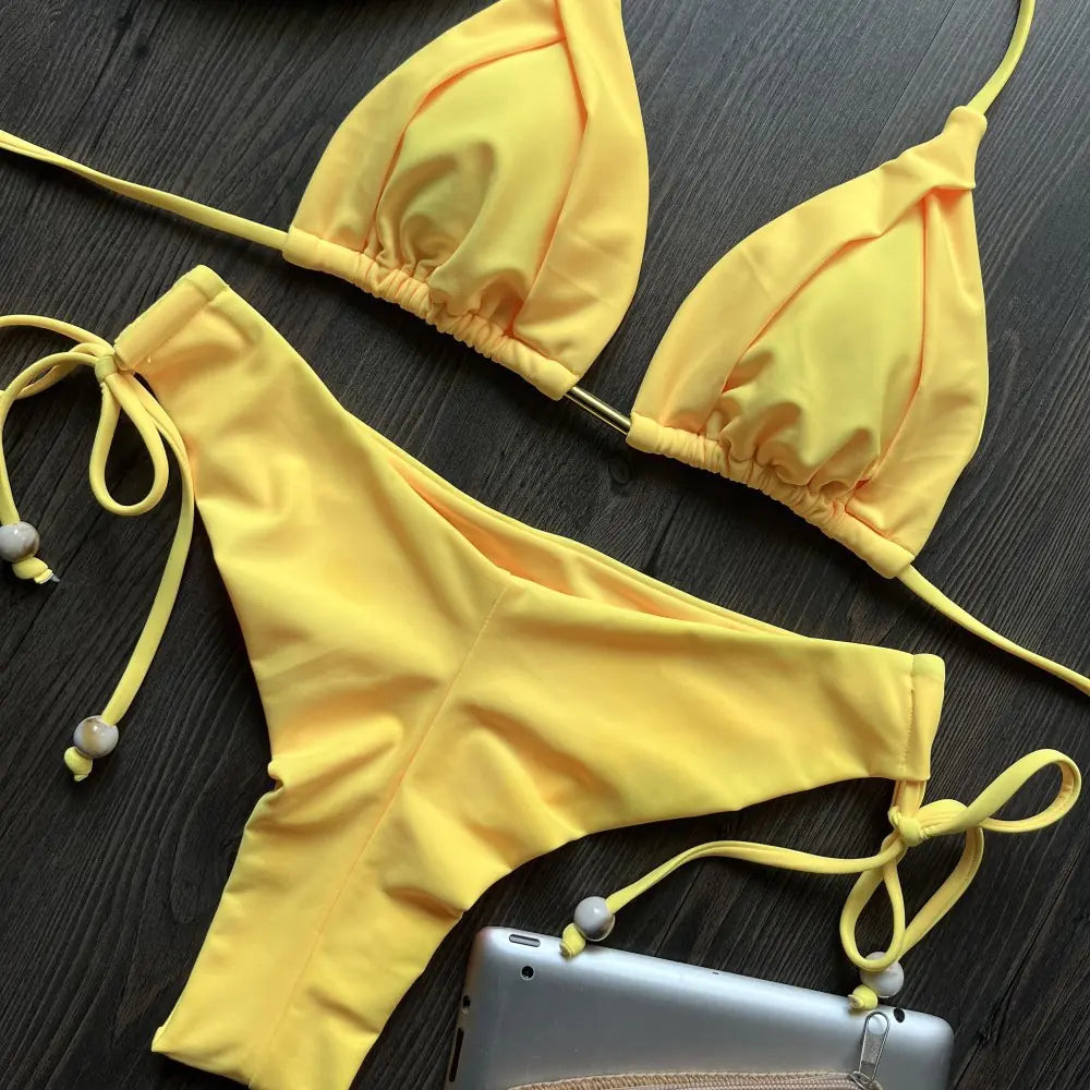Sleek Nylon Bikini Set – Minimalist Style with Maximum Impact