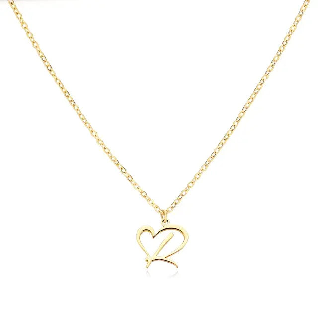Heart Initial Letter Necklace