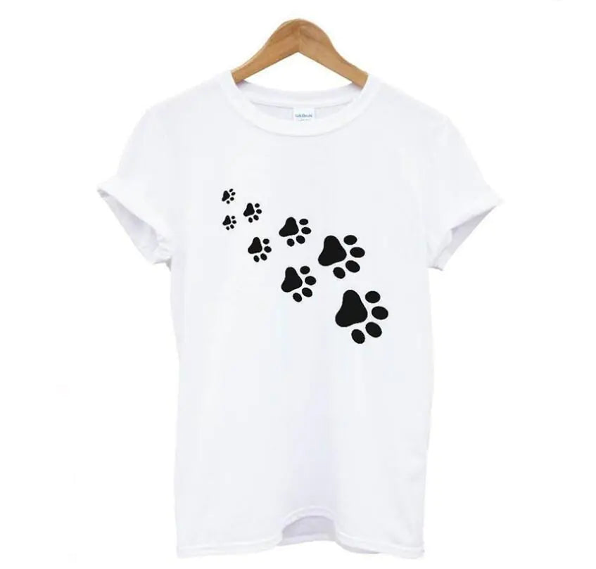 Dog Paw Print Printed Women’s T-Shirt – Wear Your Love for Dogs in Style