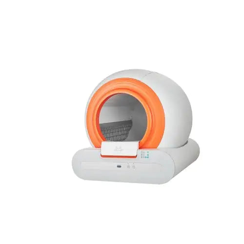 Smart Self-Cleaning Cat Litter Box – White + Dark Walnut (Product Code: W1264P164364)
