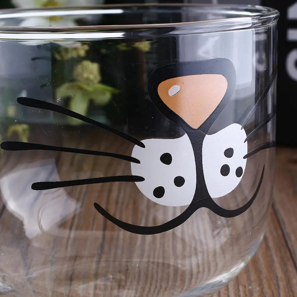 Whimsical Cat Mustache Glass Cup – Playful Drinkware for Cat Lovers & Gift-Giving Fun