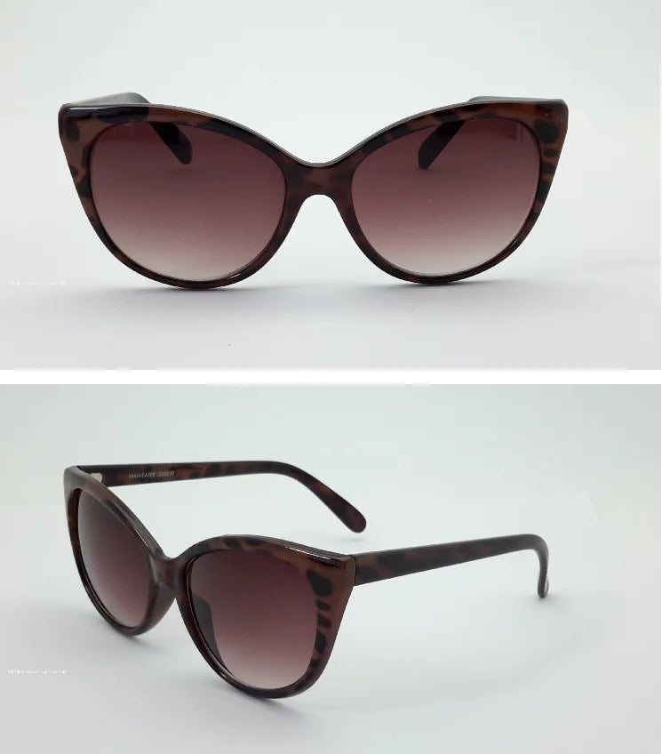 Cat Ear Butterfly Sunglasses – Playful Style with UV Protection (Available in White & Brown)