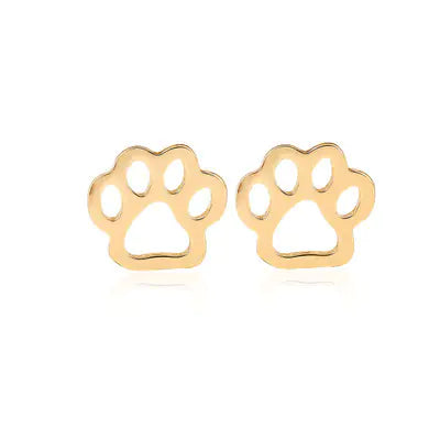 Paw Geometric Stud Earrings – Playful Charm Meets Modern Edge