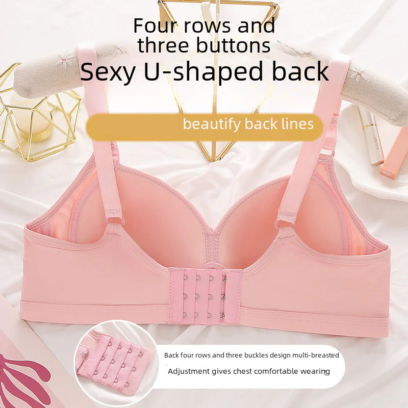 Plus Size Wireless Bra – Comfortable Support with U-Shaped Back (36/80–44/100, Multiple Colors)
