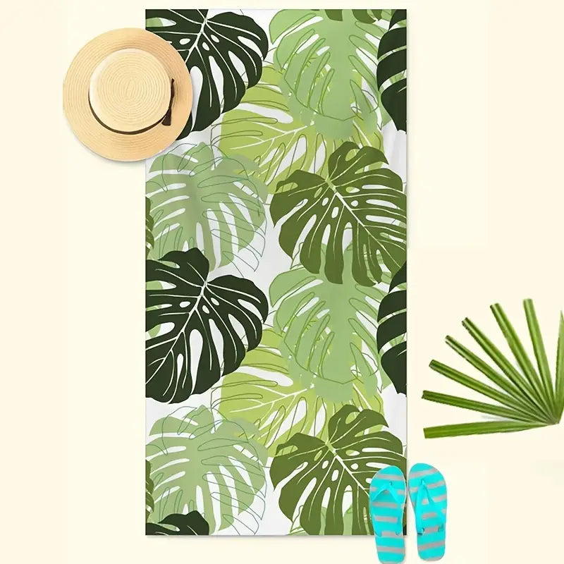 Abalone Leaf Pattern Beach Towel – Soft, Quick-Dry, and Stylish for All Outdoor Adventures