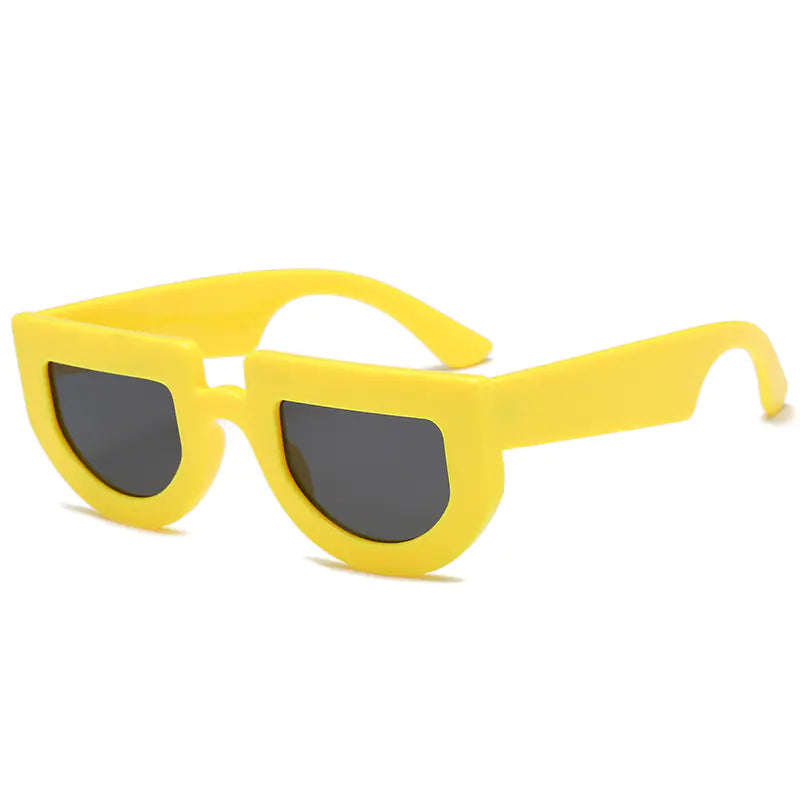 unisex Vintage Irregular Thick Frame Sunglasses – Bold Retro Style with UV400 Protection (230mm Width)