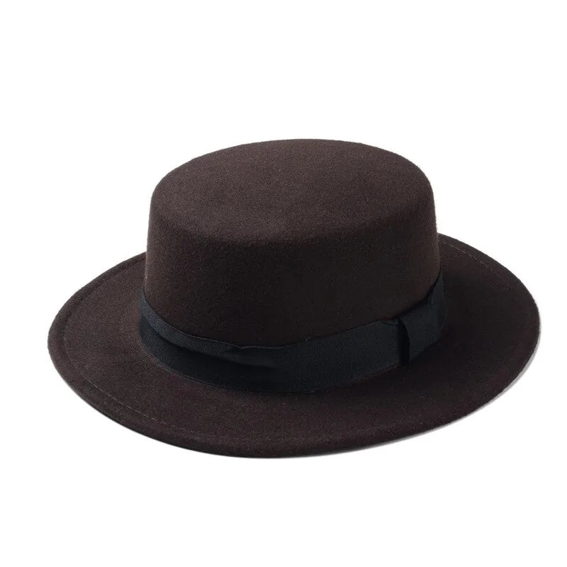 Flat Top Wool Hat for Men