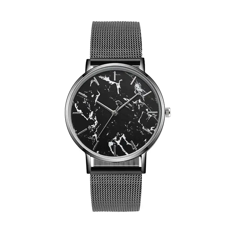 Add a Touch of Elegance with our Rose Gold Mesh Band Marble Watch