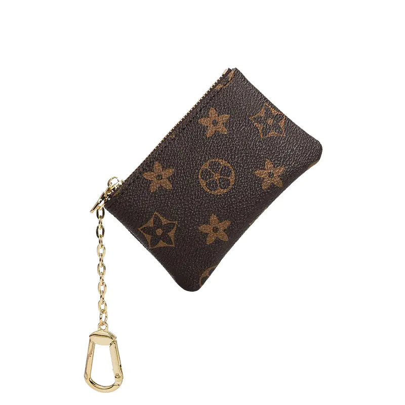 Explosion Check Small Coin Purse – Stylish Grid Mini Wallet & Key Pouch