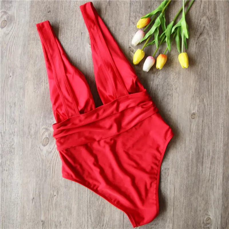 Plus Size Sexy Women's One-Piece Swimsuit (Solid Color)
