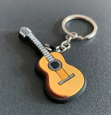 Silicone Guitar Keychain Pendant