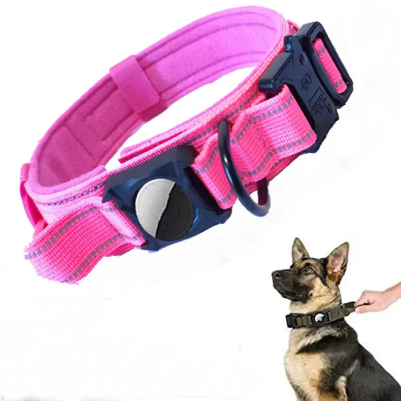AirTag Protective Dog Collar – Adjustable Anti-Breakaway Tracking Collar for Medium to Extra-Large Dogs (S–XL)