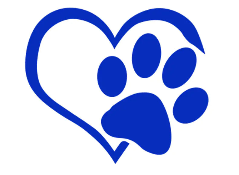 Heart Paw Vinyl Decal – Reflective Dog Lover Car Sticker (10cm x 11.5cm, 6 Color Options)