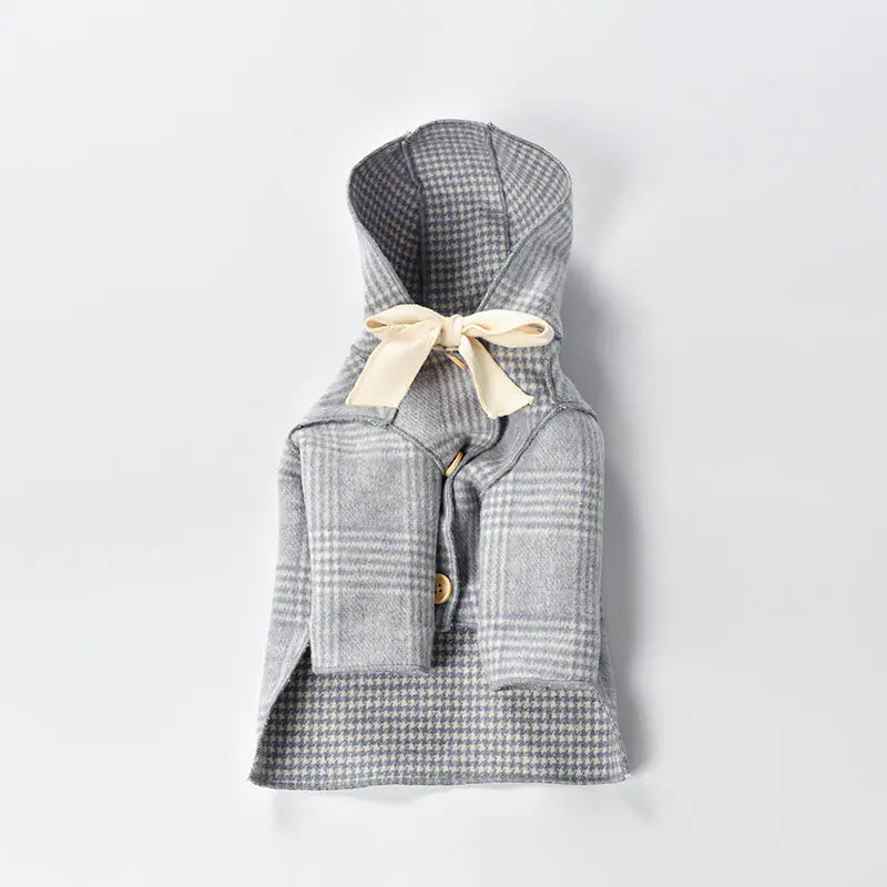 Chessboard Pattern Pet Cashmere Coat – Soft, Stylish Warmth for Your Furry Companion