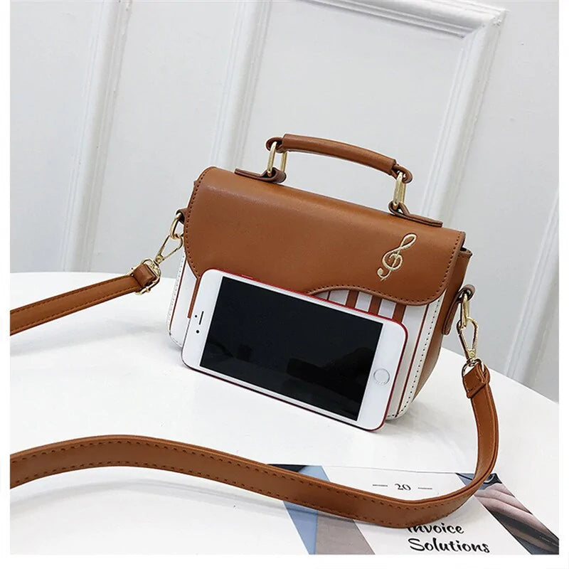 Bag Piano Pattern Leather Shoulder Bag – A Symphony of Style and Elegance