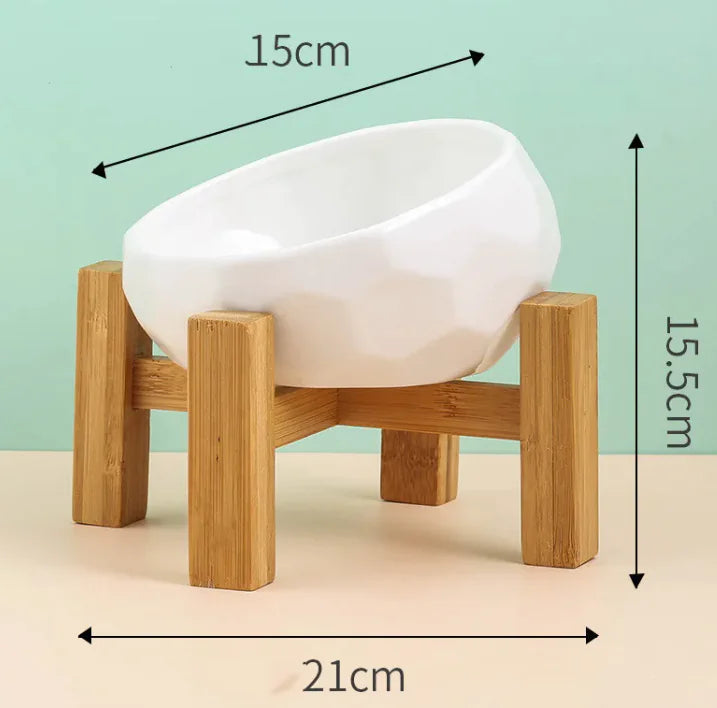 Ergonomic Tilted Ceramic Pet Bowl – Anti-Spill, Non-Slip Feeding Dish