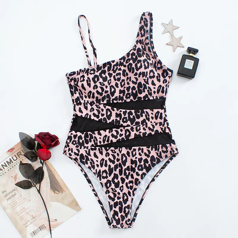 Sexy Shaping Solid Color Mesh Backless One-Piece Bikini