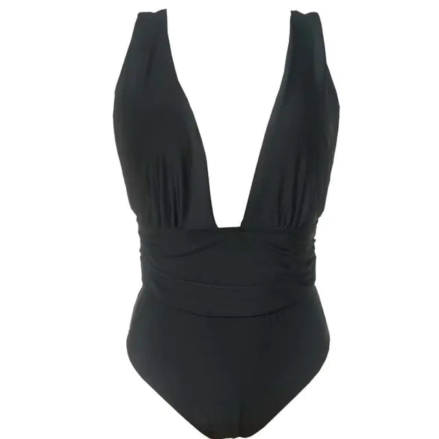 Plus Size Sexy Women's One-Piece Swimsuit (Solid Color)