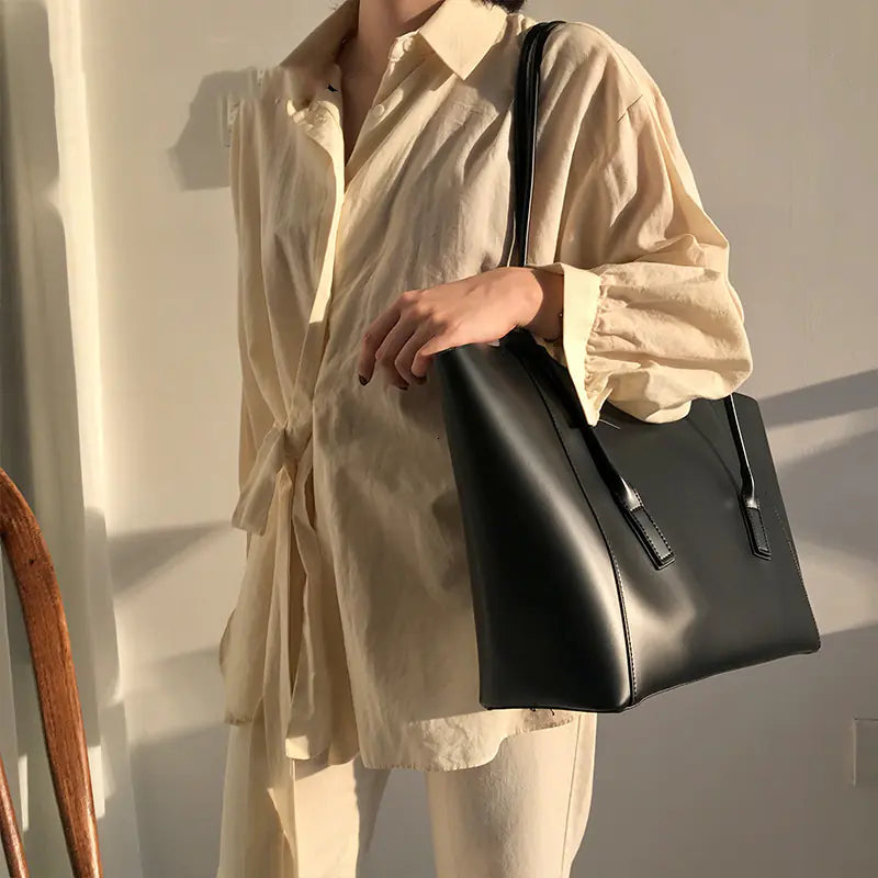 Ladies Handbag Shoulder Bag – Elegant Square Tote in Four Classic Shades