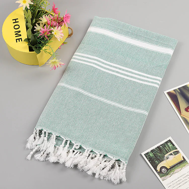 Explosion Style Turkish Fringed Beach Towel – Vibrant Comfort in Every Thread