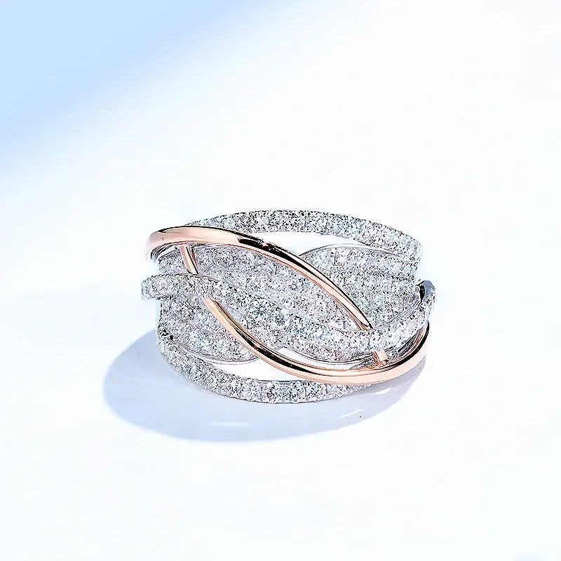Sparkle with Elegance wearing the Zircon Mesh Engagement Ring