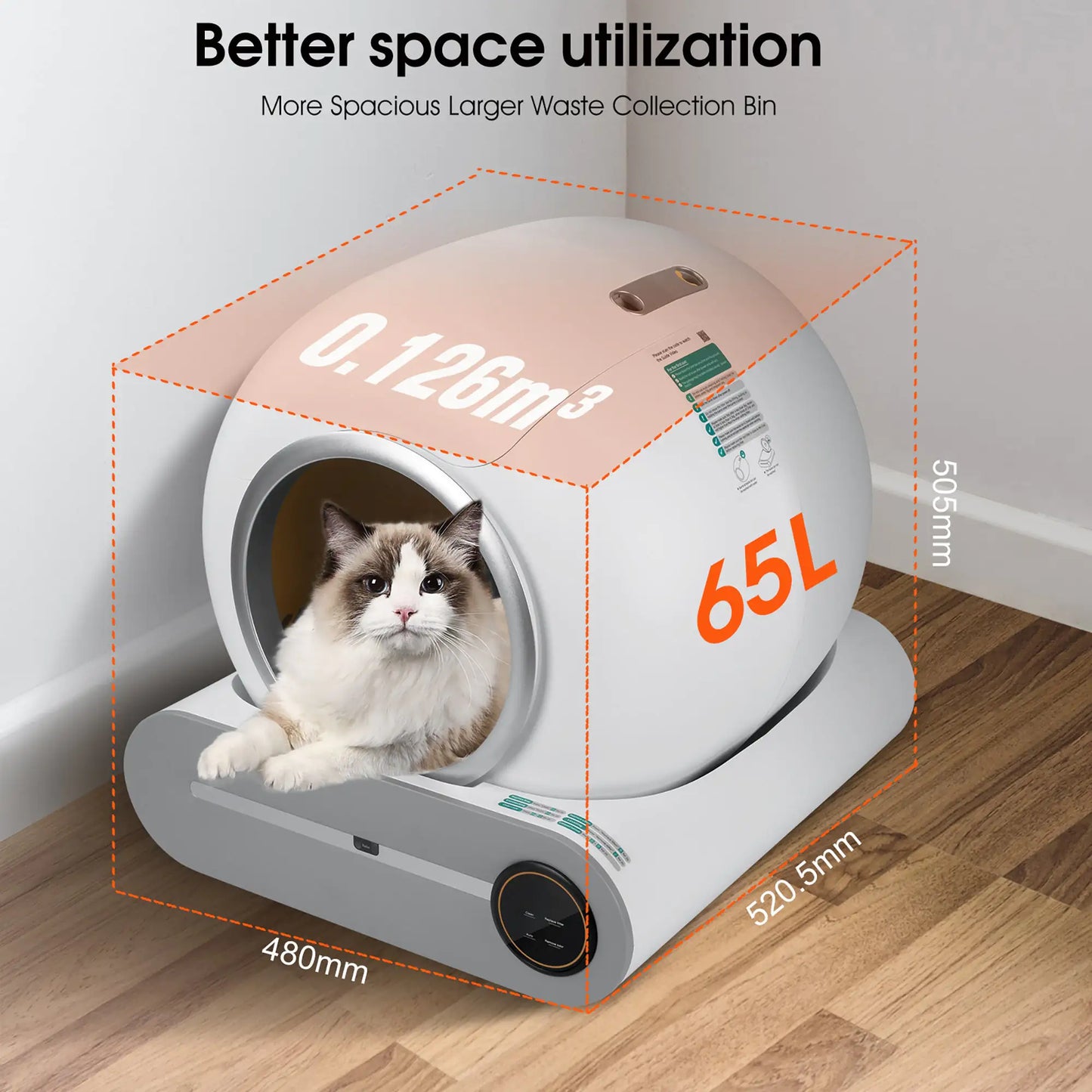 Self-Cleaning Litter Box with Automatic Scooping, Deodorization & App Control
