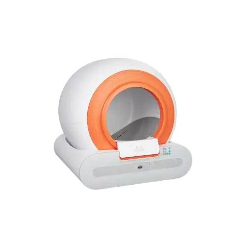 Smart Self-Cleaning Cat Litter Box – White + Dark Walnut (Product Code: W1264P164364)
