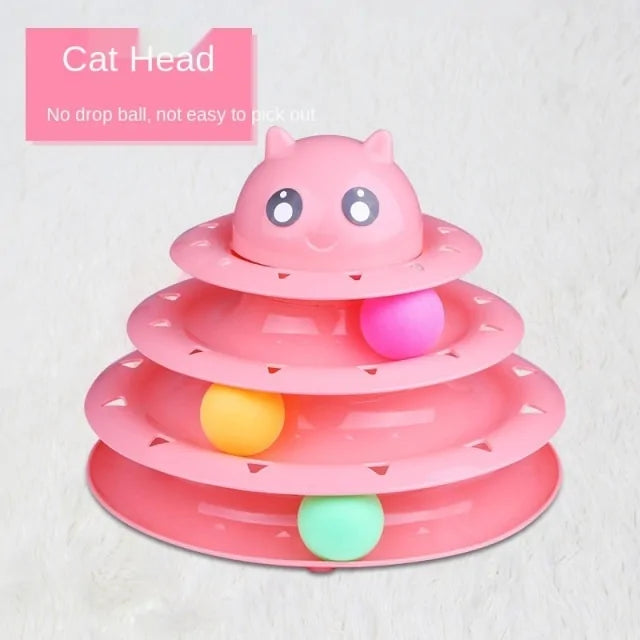 Turntable Balls 4-Layer Play Track – Endless Fun for Your Cats!