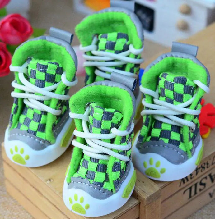 Pet Woven Shoes – Breathable Lightweight Paw Protection in Bold Colors (Sizes 1–5)