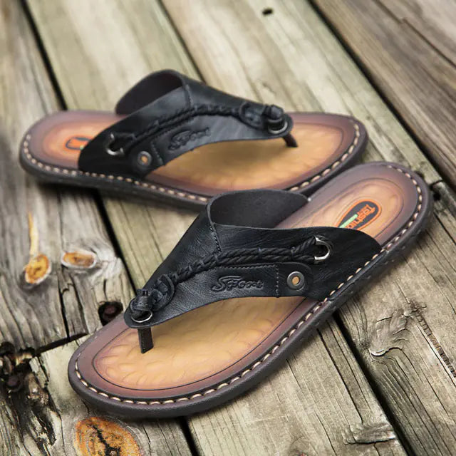 Handmade Leather Flip-Flops – Breathable, Durable, and Perfect for Outdoor Comfort