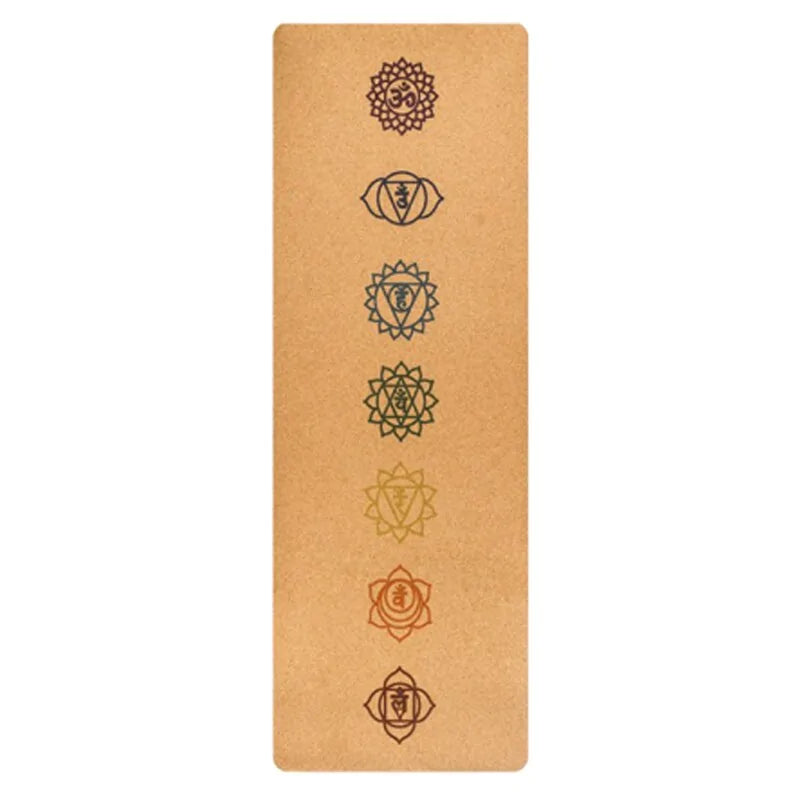 Natural Cork Yoga Mat – 5mm Thick Eco-Friendly Anti-Slip Yoga Mat with Position Lines - Great for HOT YOGA