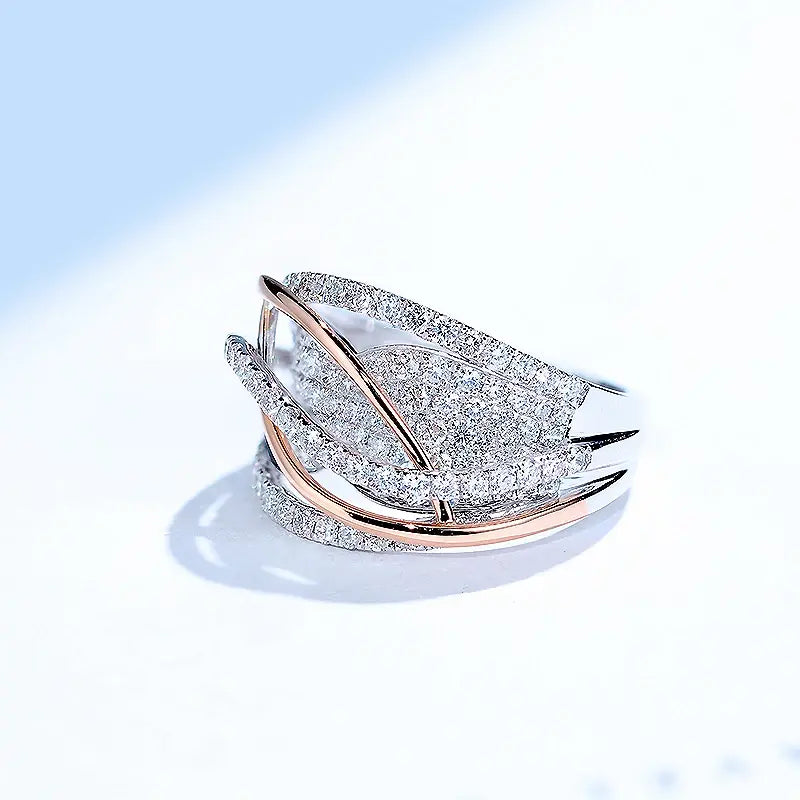Sparkle with Elegance wearing the Zircon Mesh Engagement Ring