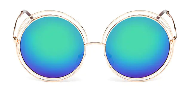 Unisex Double-Circle Metal Frame Sunglasses – Lightweight UV400 Shades with 99% VLT (7 Color Options)