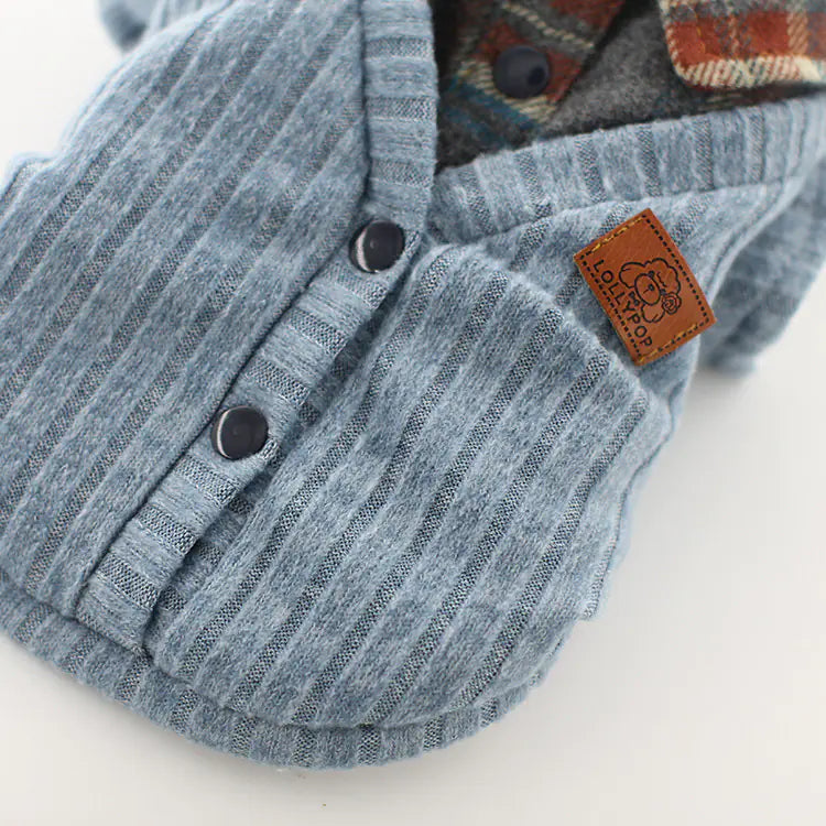 Two-Piece Pet Outfit – Blue Sweater & Shirt Set for Cats and Dogs (XS–XL)