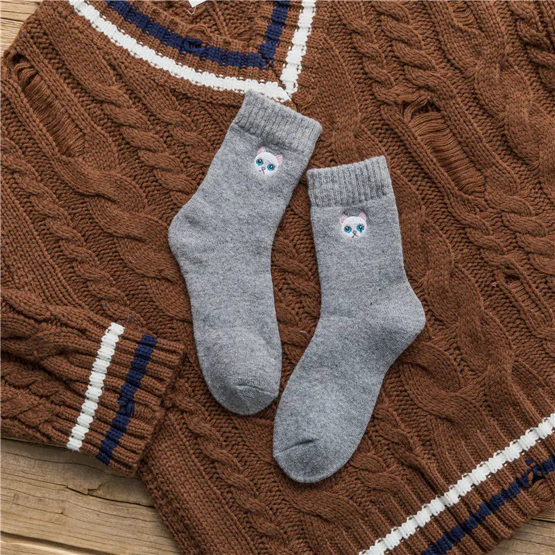 Embroidered Cat Socks for Women – Playful Comfort in Every Step
