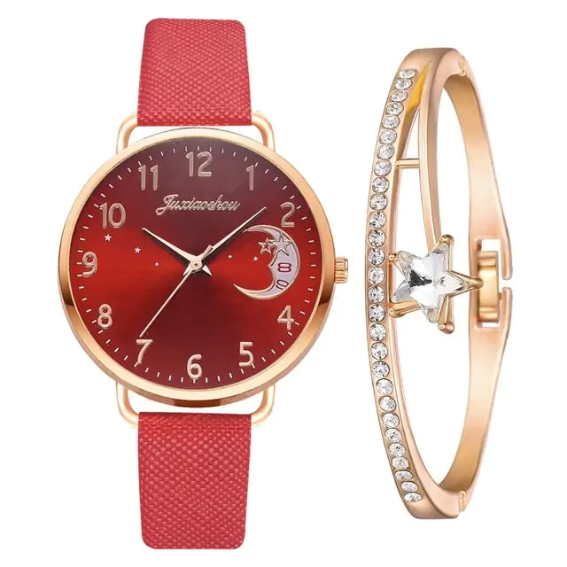 Unveil Timeless Elegance with the Moon Bracelet & Watch Set