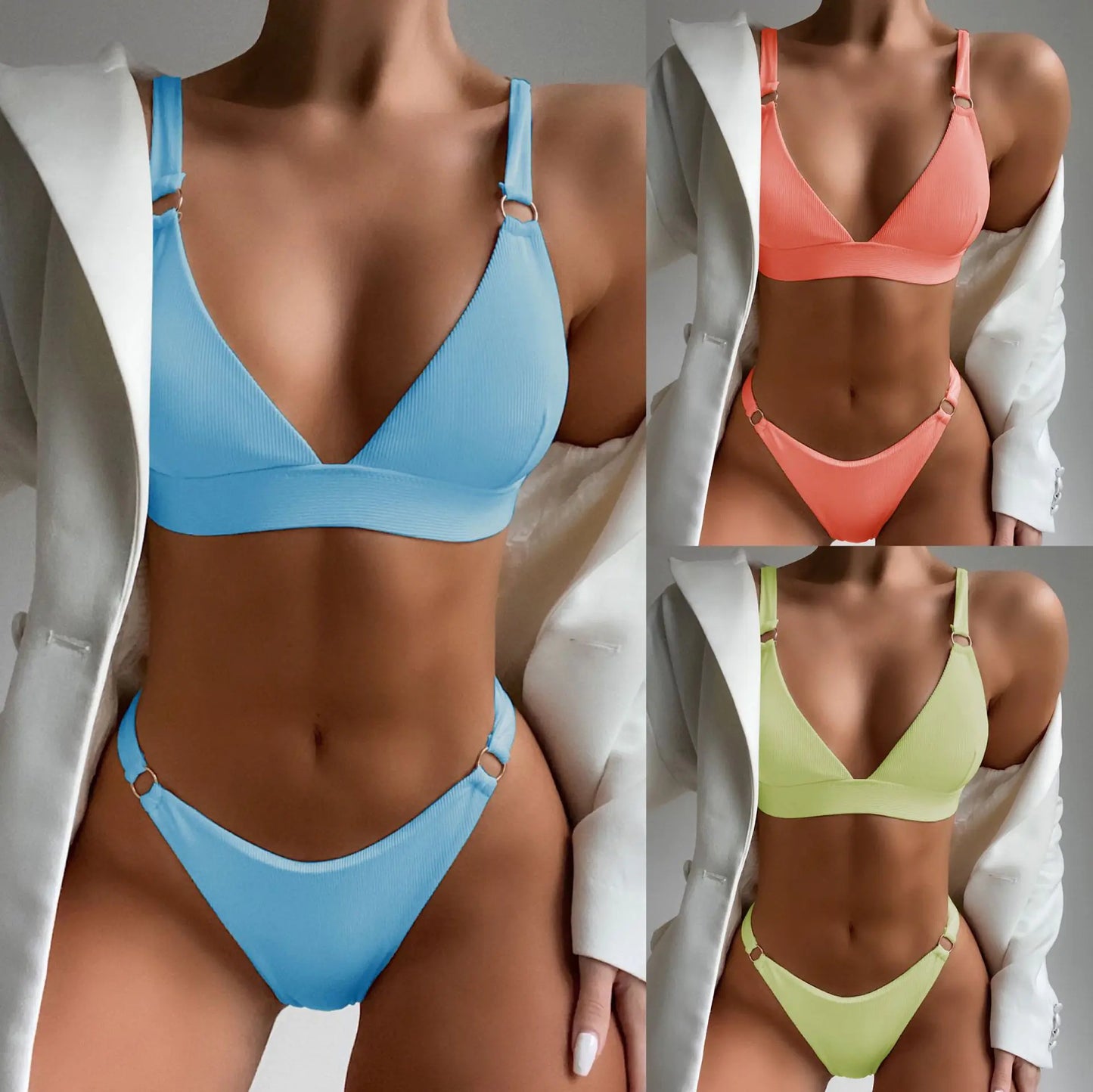 Striped Two-Piece Bikini – Vibrant Colors & Sexy Fit for the Modern Beach Goddess (Sizes S–L)