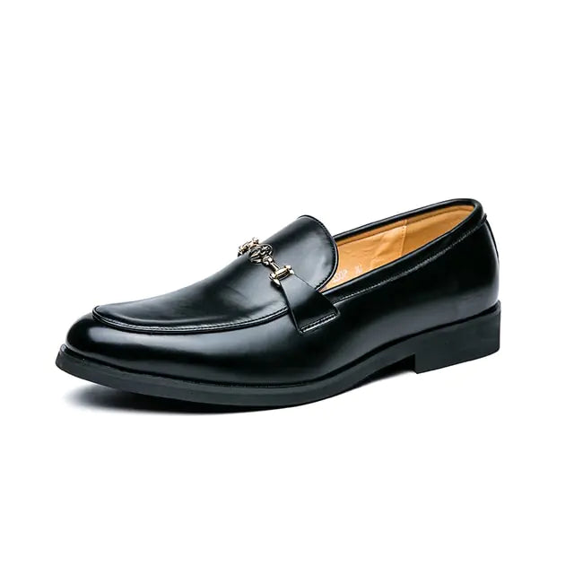 Men’s Classic Metal Chain Loafers – Timeless Sophistication & Comfort
