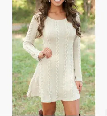 Long-Sleeve Sweater Dress – Soft Knit, Relaxed Fit, and Versatile Elegance (S–5XL)