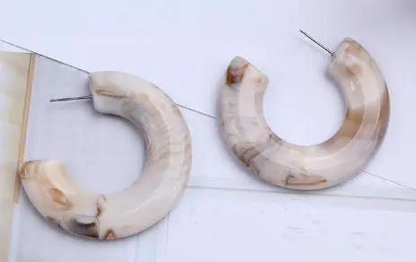 Emma Earrings – Bold Neutral Resin Hoop Earrings (ONLY 1 LEFT!)