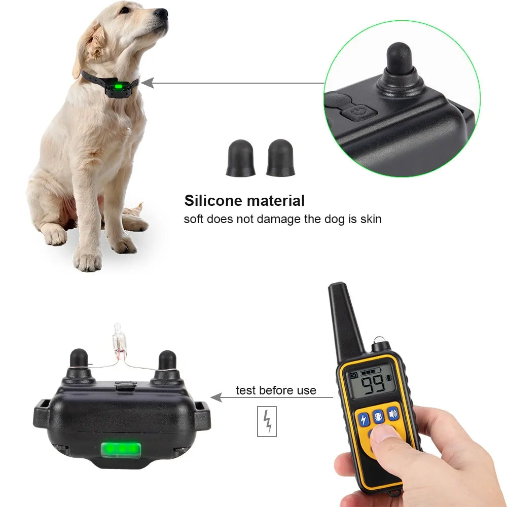 Electric Dog Training Collar – Waterproof, Long-Range, and Fully Adjustable for Effective Obedience Training