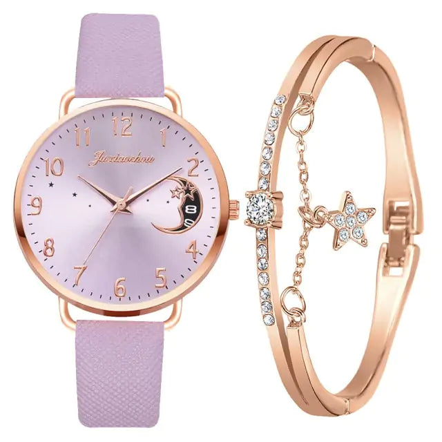 Unveil Timeless Elegance with the Moon Bracelet & Watch Set