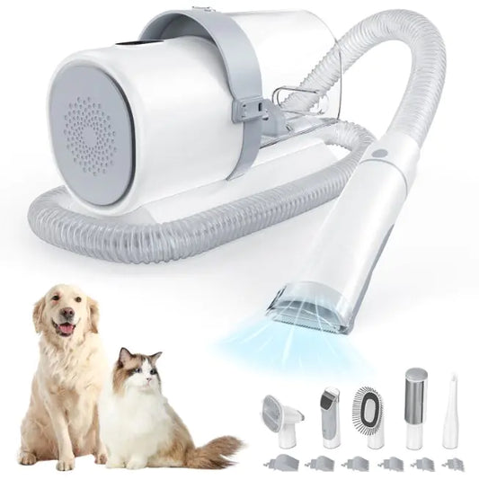 Low Noise Pet Grooming Vacuum Kit – Clippers, Suction, Combs, and Cleaning Heads (6 Guard Sizes, 2.5L Dust Cup, Quiet Operation)