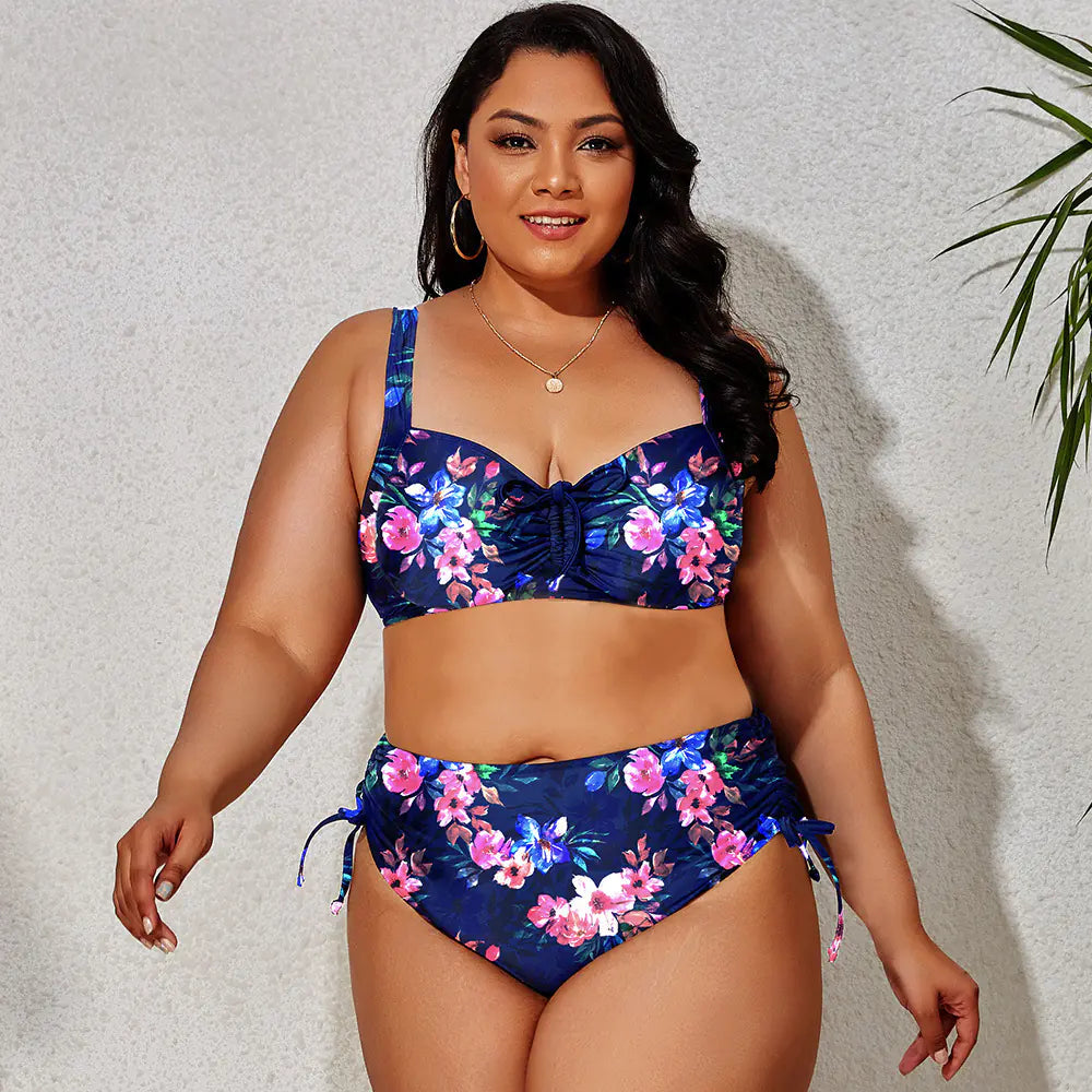 Plus Size Bikini Set in Floral & Animal Prints – Supportive Two-Piece Swimwear for Curvier Bodies (Sizes L–4XL)