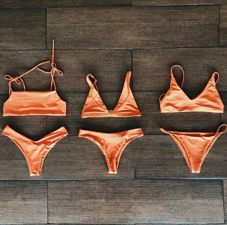 Summer Bikini Collection – Stylish Two-Piece Swimsuits in Vibrant Colors (Sizes S–L)