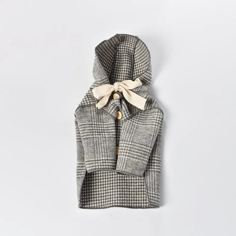 Chessboard Pattern Pet Cashmere Coat – Soft, Stylish Warmth for Your Furry Companion