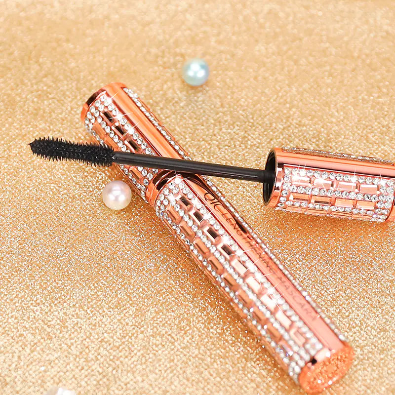 Shining Diamond Waterproof Lengthening Mascara – 5D Volume, Peanut Brush, and Smudge-Proof Wear (12.7cm / 5g)